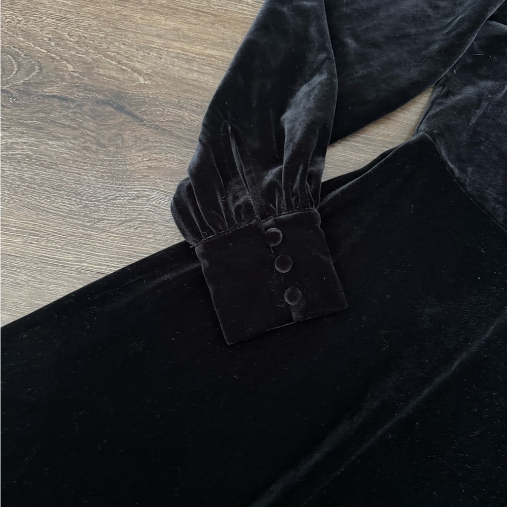 Talbots Black Velvet Long Sleeve Dress. New. - Picture 3 of 7